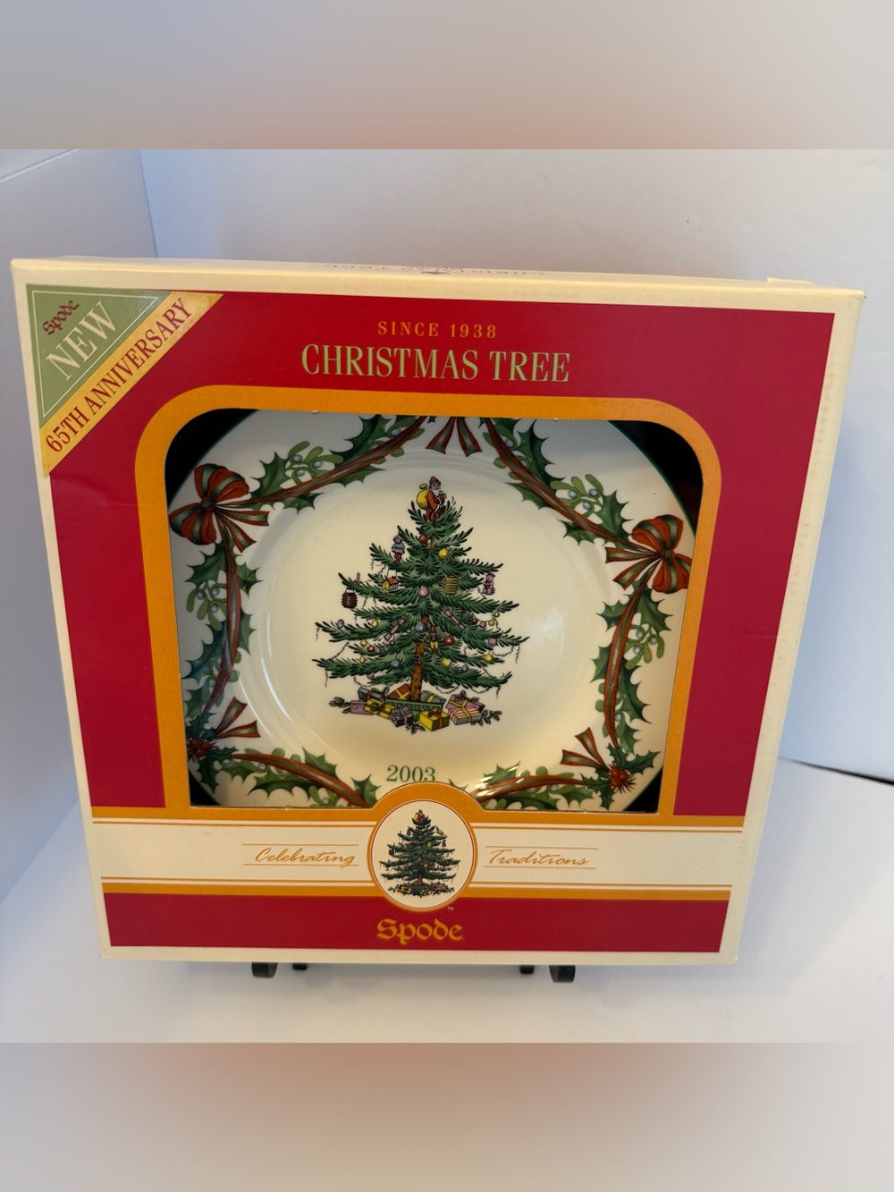 2003 Spode Annual Christmas Tree Collector Plate 8in 65th Anniversary Limited Ed